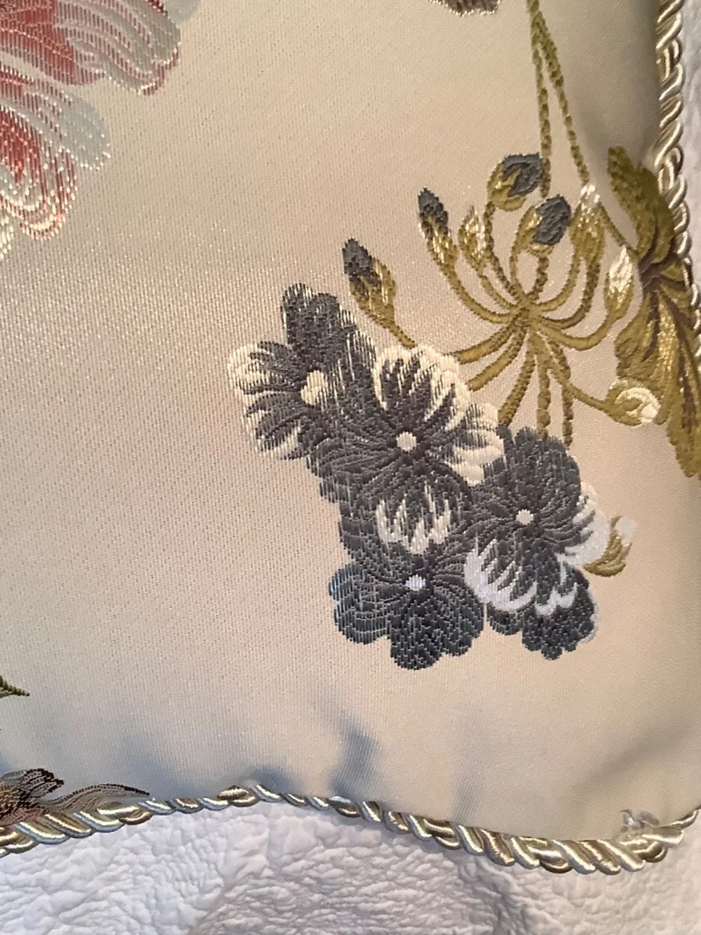 Croscill Daphne Pillow Square Embroidered Floral Pillow 17